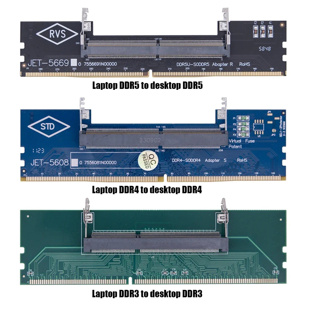SO-DIMM to DIMM Adapter Card DDR3 DDR4 DDR5 Laptop RAM