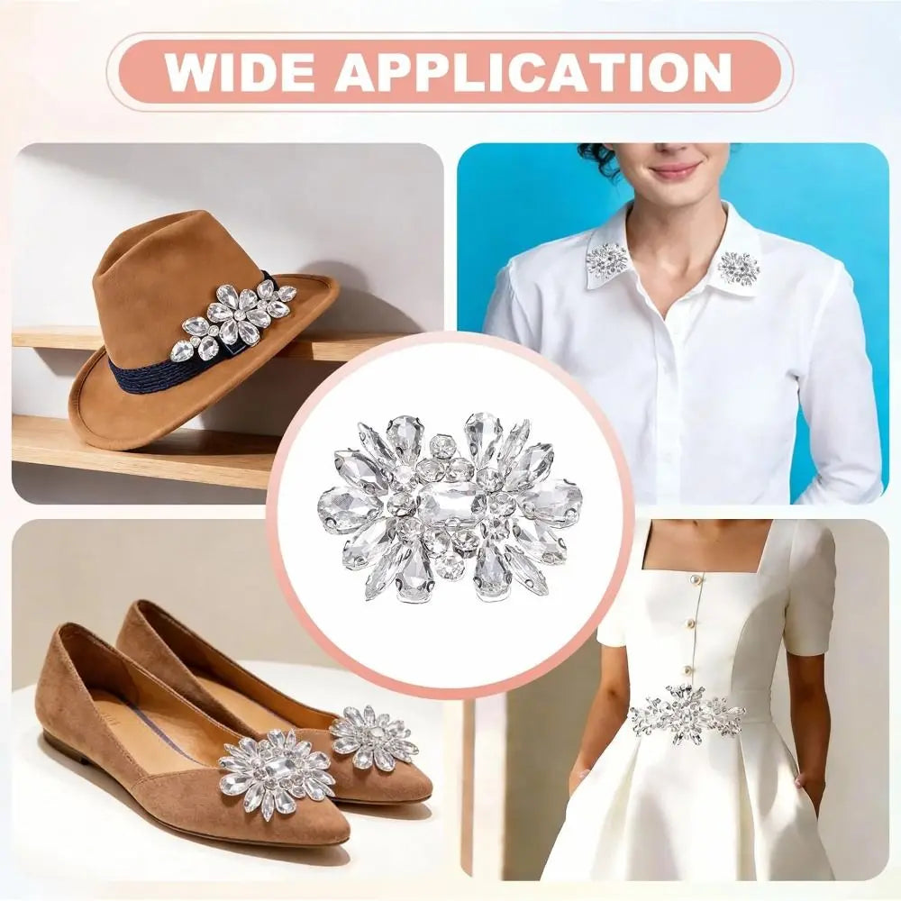 Crystal Rhinestone Beaded Applique Patch – Glue-On Diamond Trim