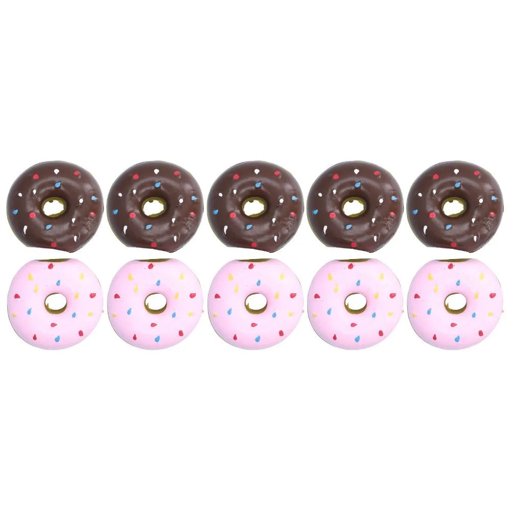 10-Pack Latex Donut Squeaky Dog Toys for Puppies & Small Dogs