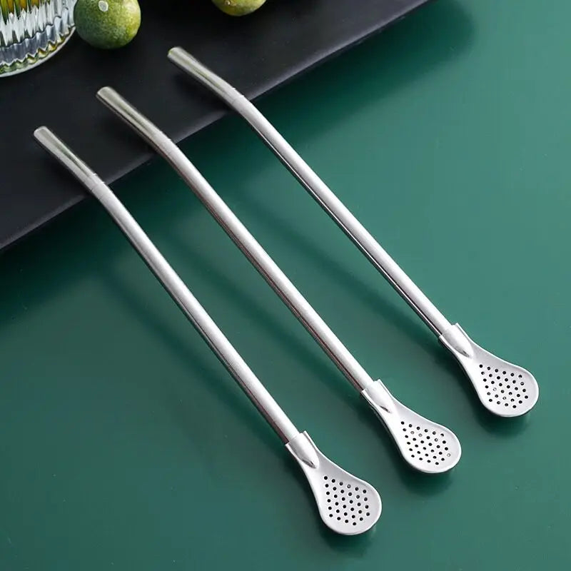 2-in-1 Stainless Steel Filter Straw Spoon – Yerba Mate Infuser