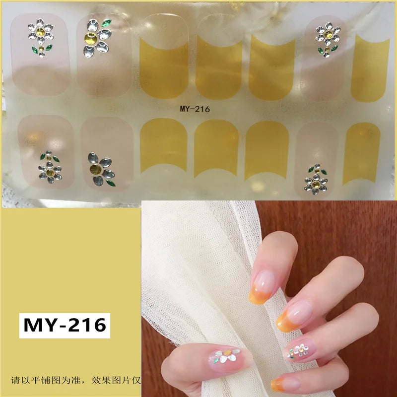 Summer Nail Art Stickers – 14-Tip Full Cover Gel Film Decals