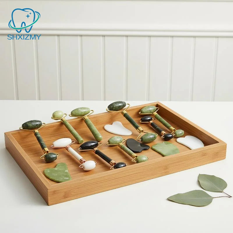 Natural Jade Roller & Gua Sha Set – Face & Body Massage