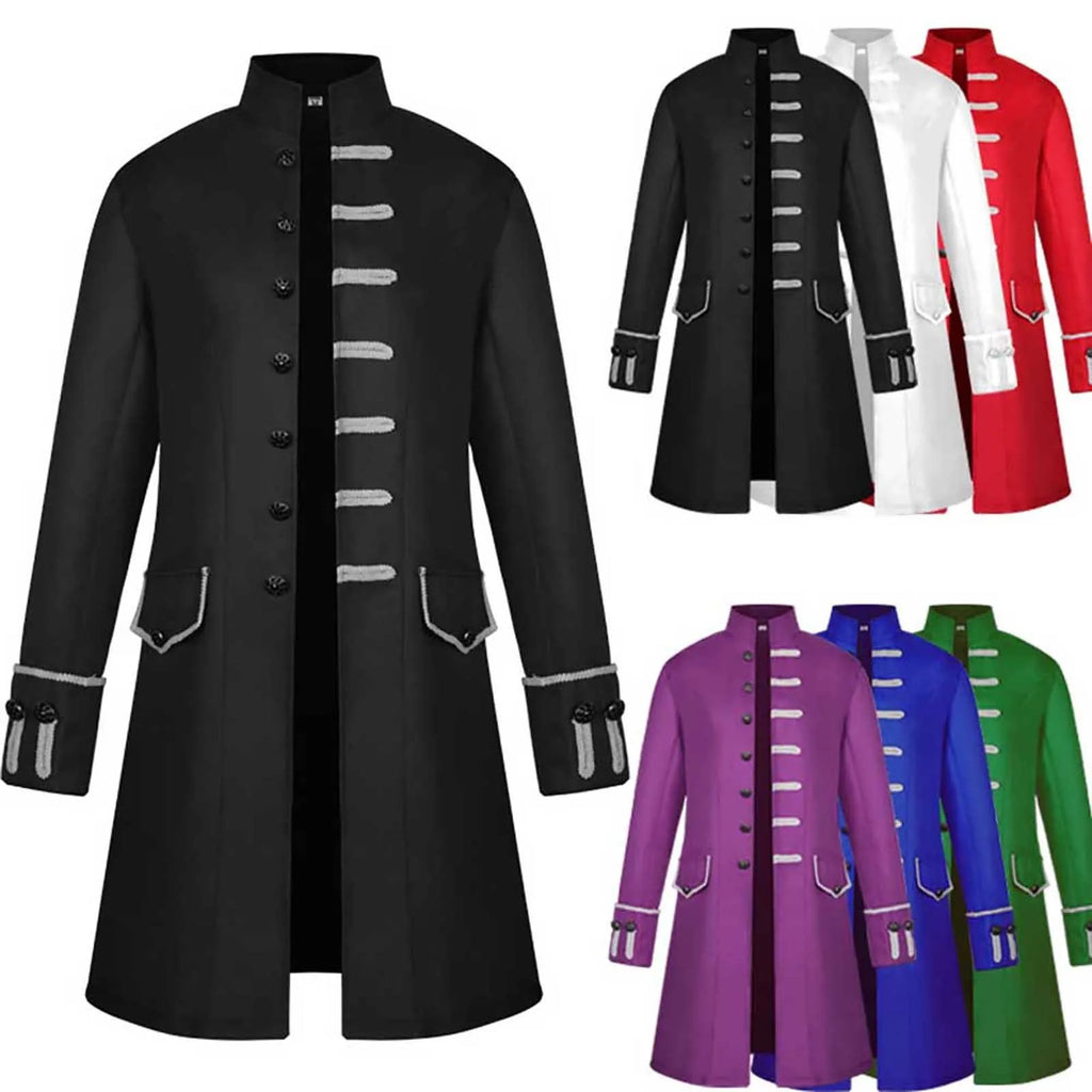 Men's Steampunk Gothic Tailcoat Vintage Long Trench Coat