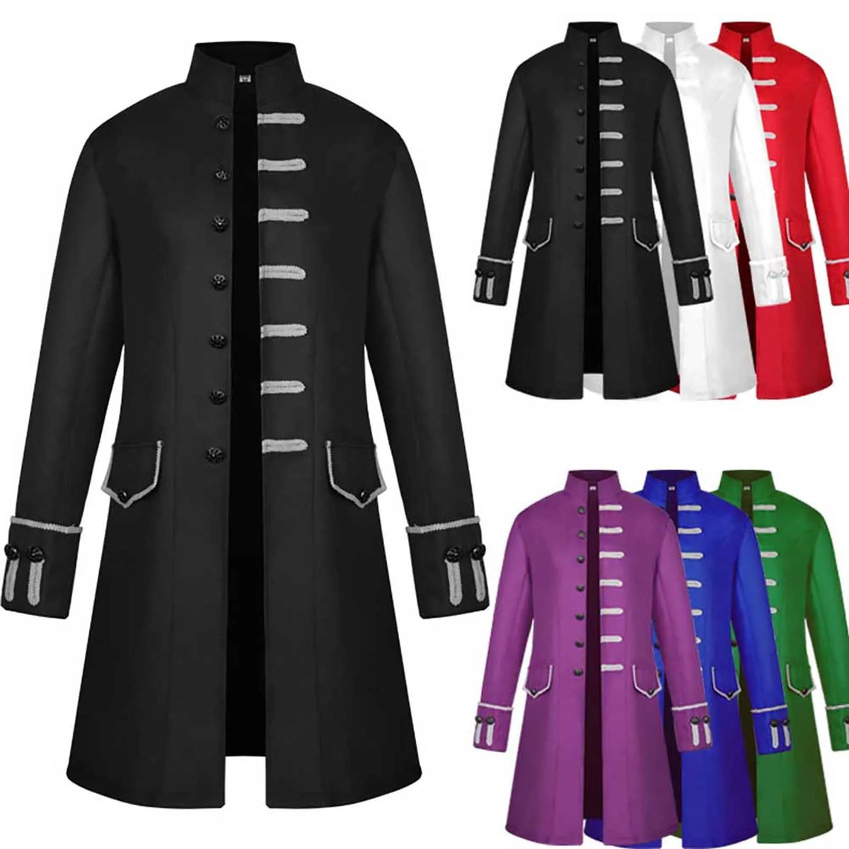 Men's Steampunk Gothic Tailcoat Vintage Long Trench Coat