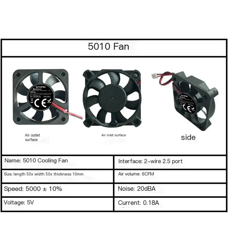 5V Silent Brushless Cooling Fan 40/50/60mm 2-Pin CPU PC