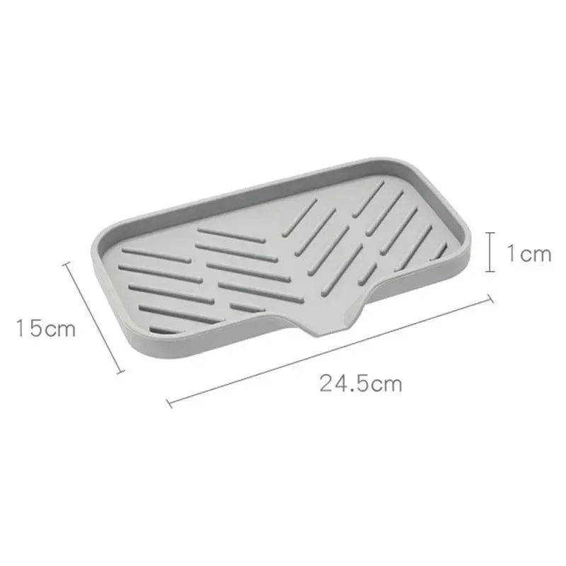 Silicone Sink Tray Soap Sponge Holder Kitchen Organizer