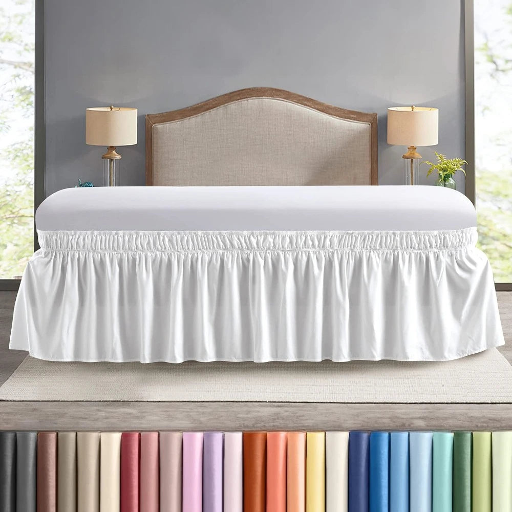 Elastic Wrap Around Bed Skirt – Wrinkle Resistant Dust Ruffle