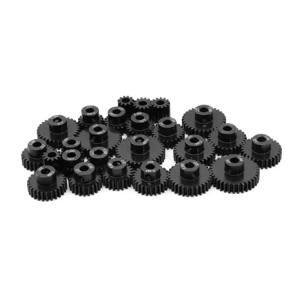 5pcs M0.8 32P Steel RC Car Pinion Gear Set | 1/10 Scale