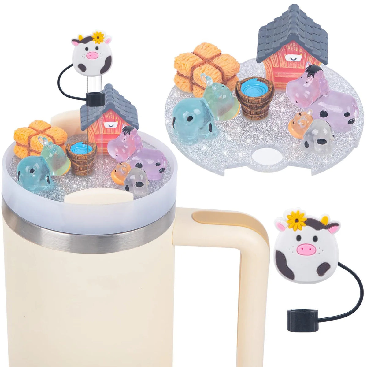 Tumbler Charm Set with Lid & Straw Cover – 30oz/40oz Cups