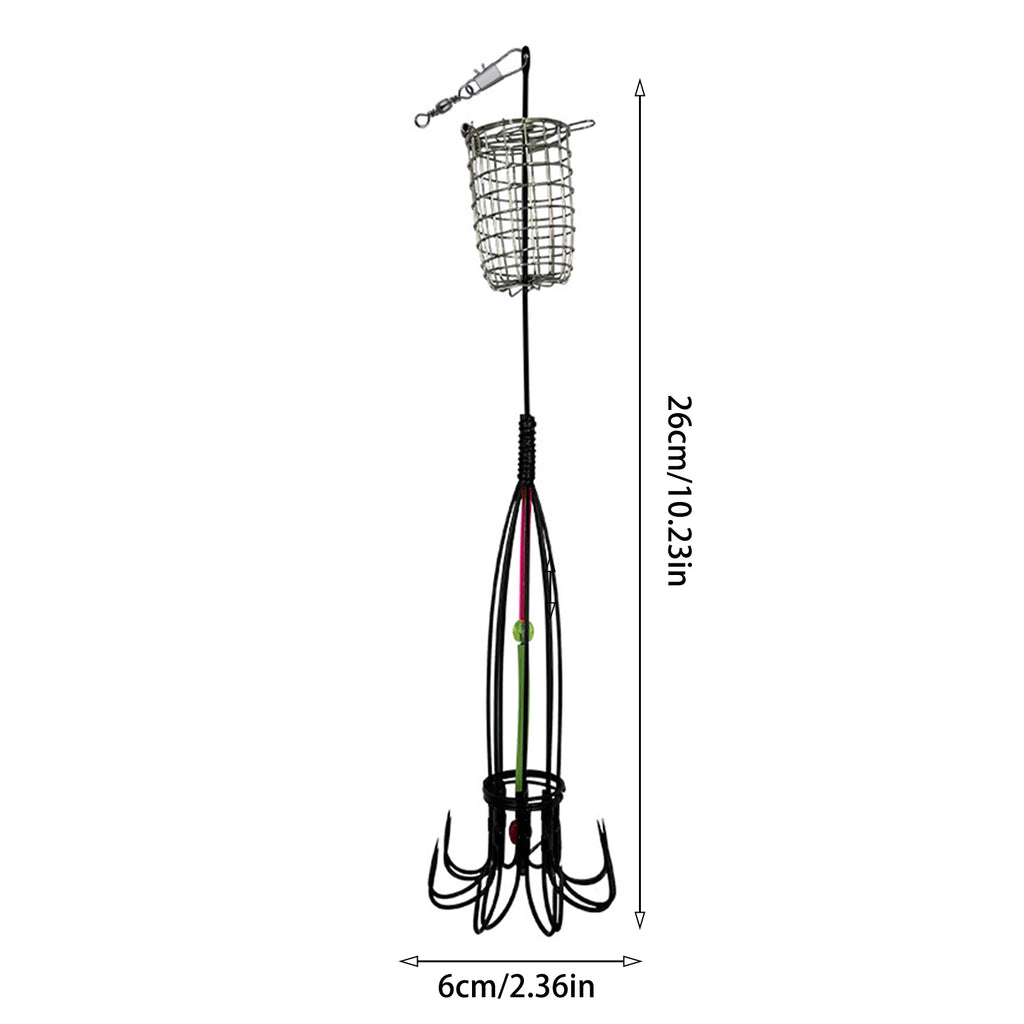 Octopus Fishing Hooks with Bait Cage – Snag-Proof Anchor