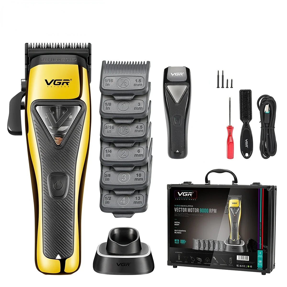 VGR V-015 Professional Hair Clipper 9000 RPM Electric Trimmer