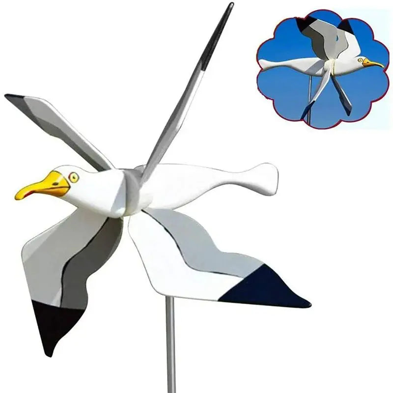 Flying Bird Windmill Garden Spinner – Seagull Whirligig Decor