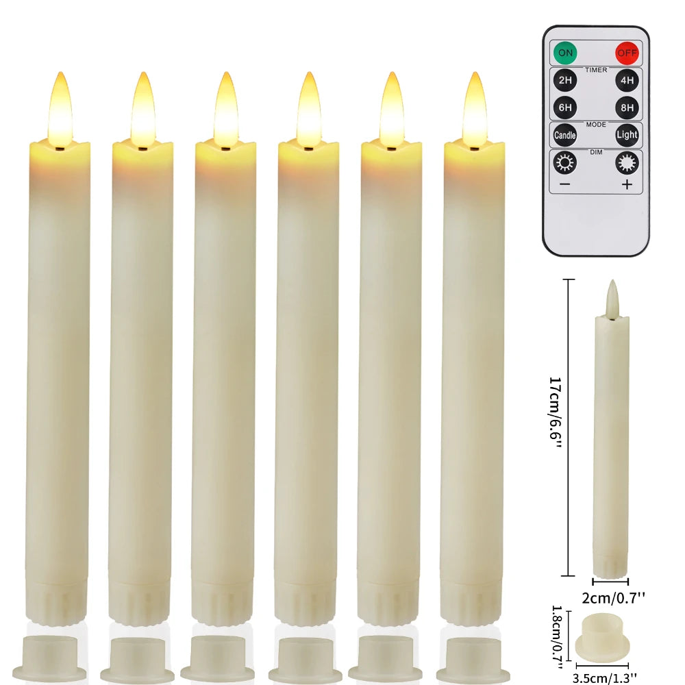 Flameless Taper Candles Battery LED Flickering Set 6/12/24Pcs