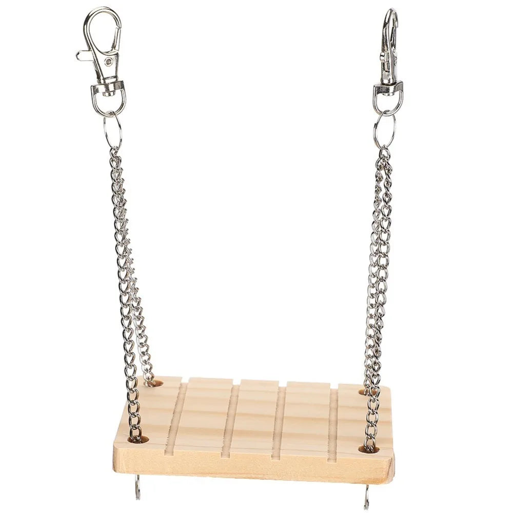 Wooden Hamster Swing Hanging Bed – Small Pet Cage Toy