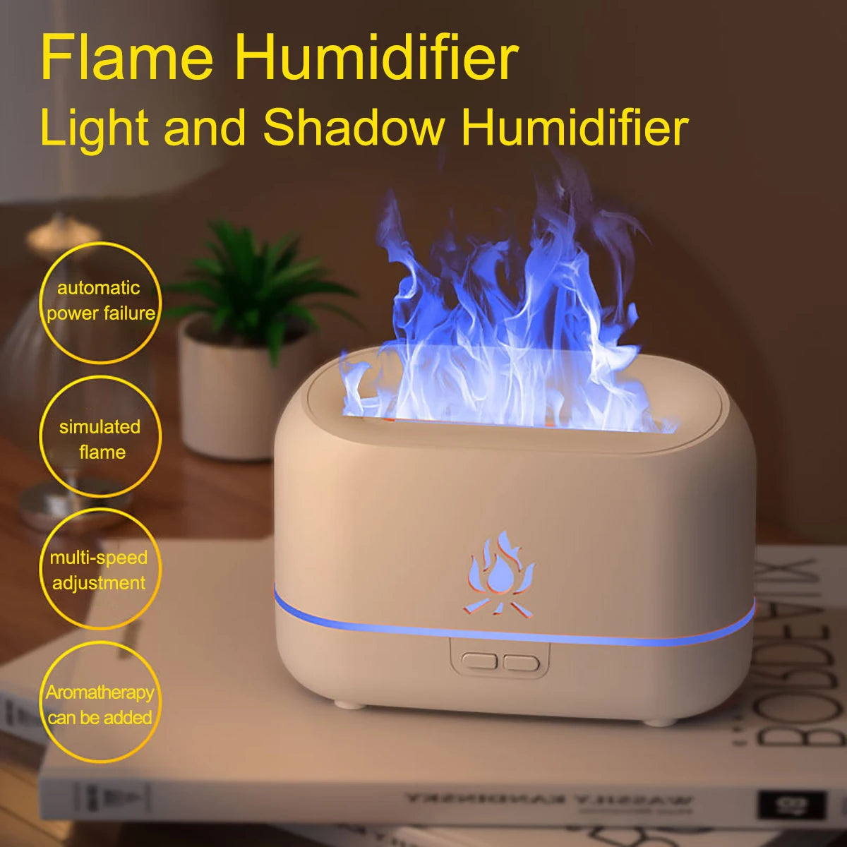 RGB Flame Aroma Diffuser Humidifier – 7-Color USB Night Light