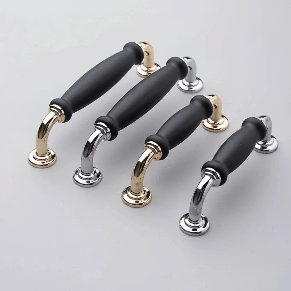 Black Zinc Alloy Drawer Knob – Modern Single Hole Cabinet Handle