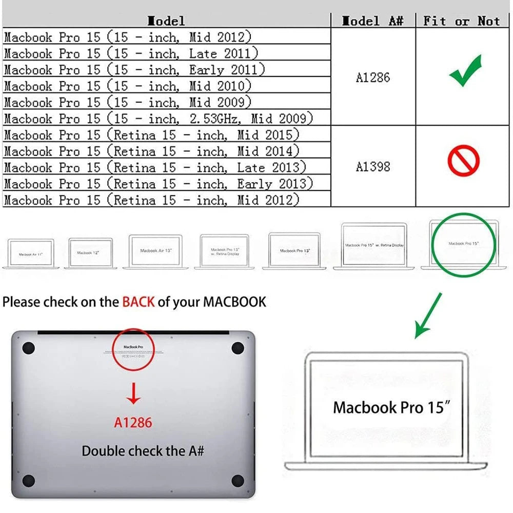 EGYAL MacBook Pro 15" A1286 Shell Case Mid 2009–2012 CD ROM