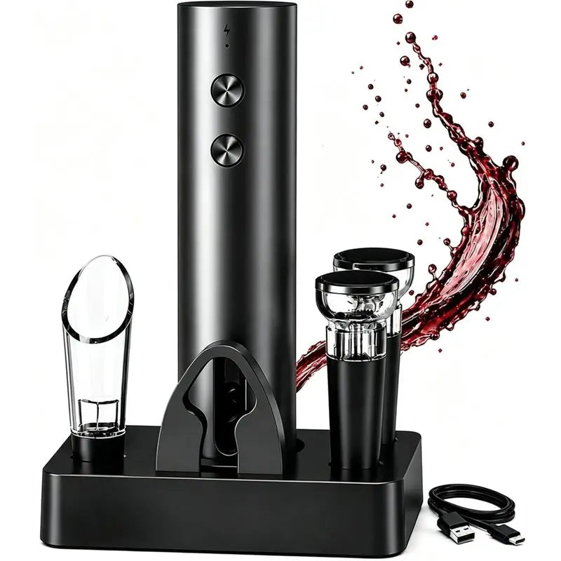 Electric Wine Opener Set – Rechargeable Automatic Corkscrew