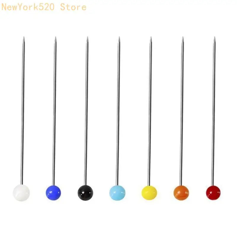50 Pcs Colourful Glass Head Sewing Pins for Quilting & Fabric
