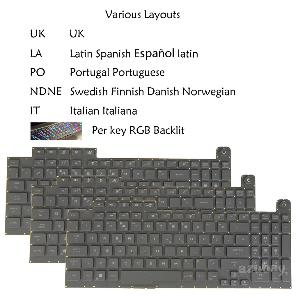 RGB Keyboard for ASUS ROG Strix G731 – Multi-Language AZUBAY