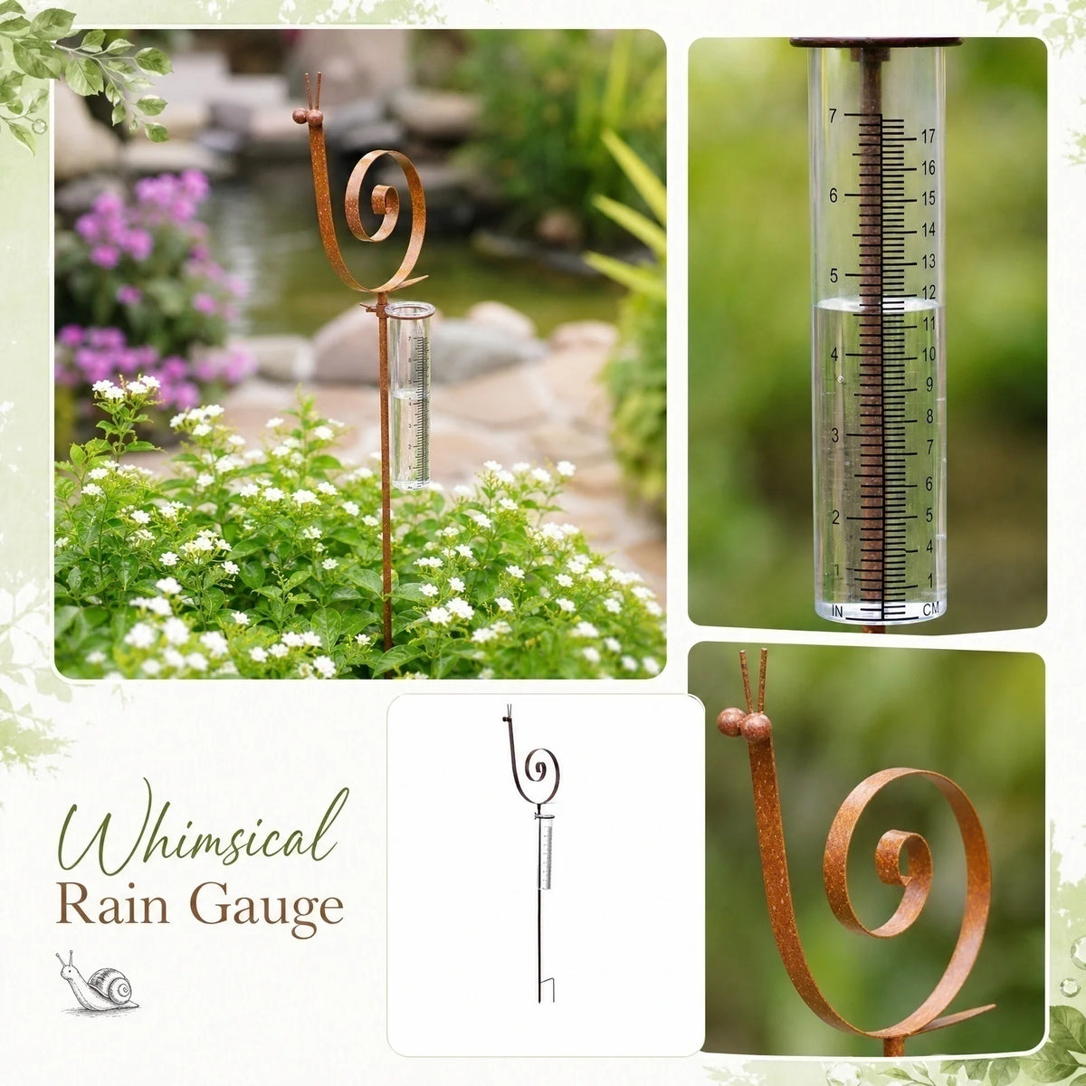 Vintage Decorative Rain Gauge – Outdoor Garden Decor Tool