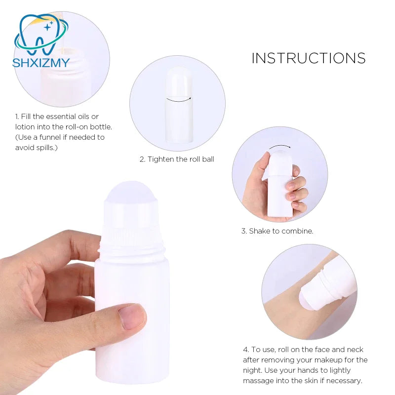 Refillable Roll-On Bottles 30–100ml | Leak-Proof HDPE