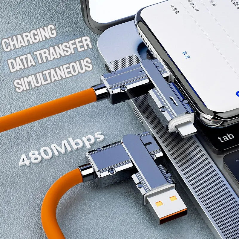 2-in-1 USB-C & Lightning Cable 66W PD Fast Charging 1M
