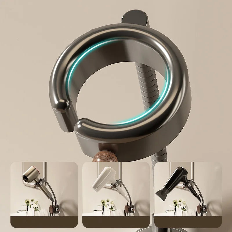 Rotatable No-Drill Wall-Mounted Hair Dryer Holder Rack | VIBE