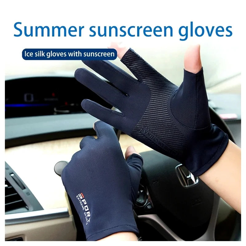 Anti-UV Touch Screen Fishing & Cycling Gloves – Ice Silk