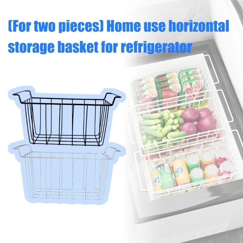 2-Pack Wire Freezer Baskets – Stackable Freezer Organizers