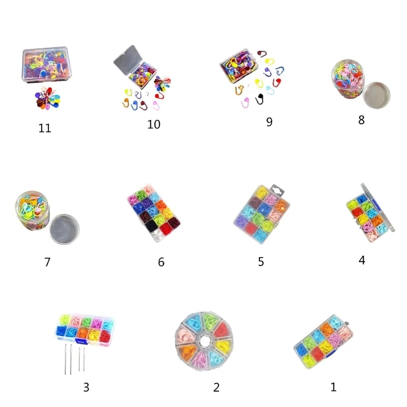 Plastic Locking Stitch Markers Set for Knitting & Crochet