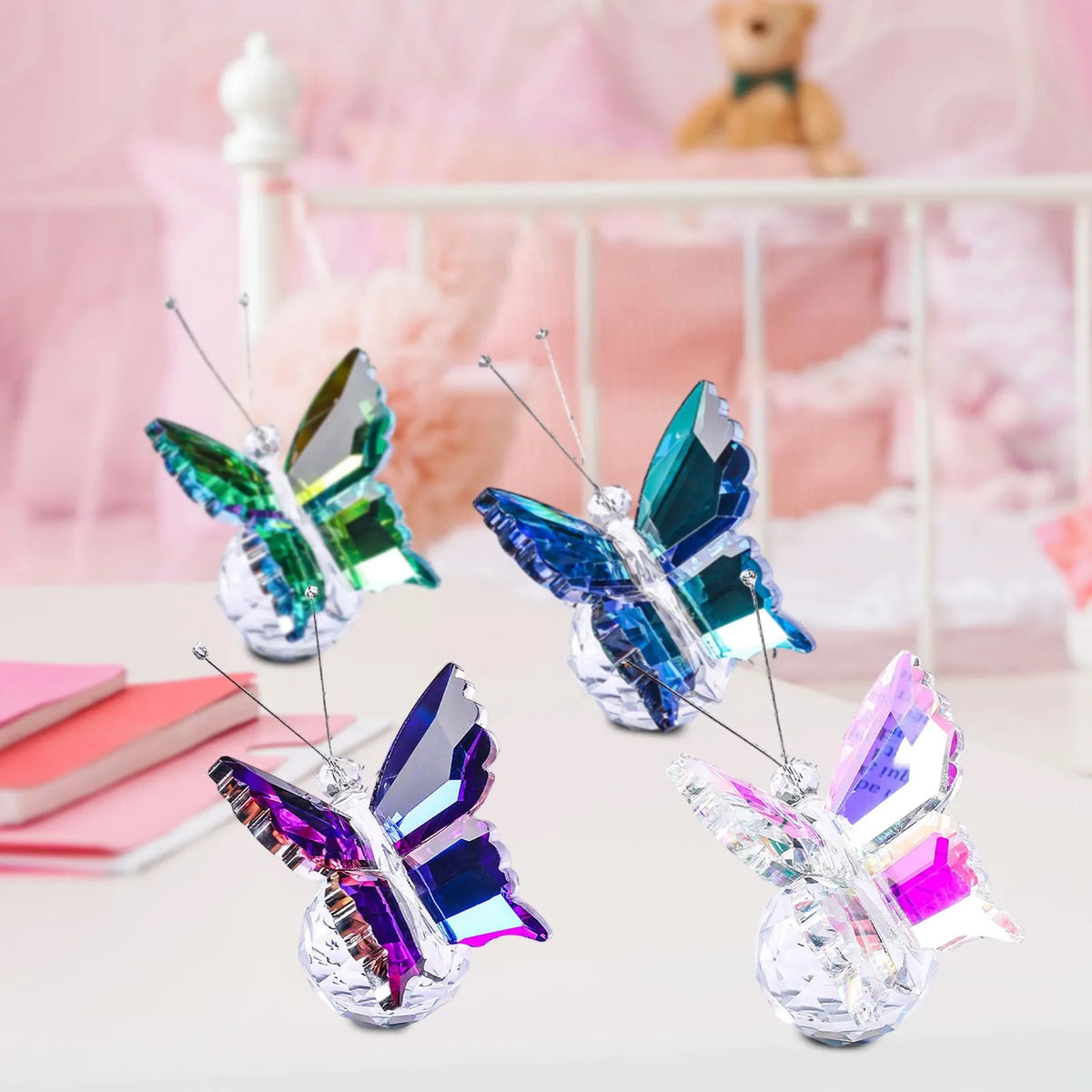 Crystal 3D Butterfly Ornament with Ball Base | Home Décor Gift