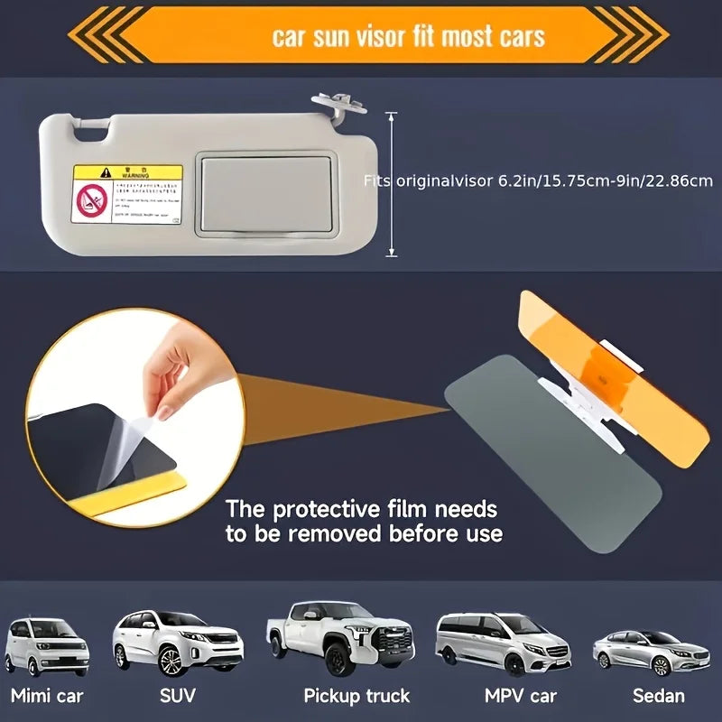 VIBE Car Sun Shade – Day & Night UV Glare Visor