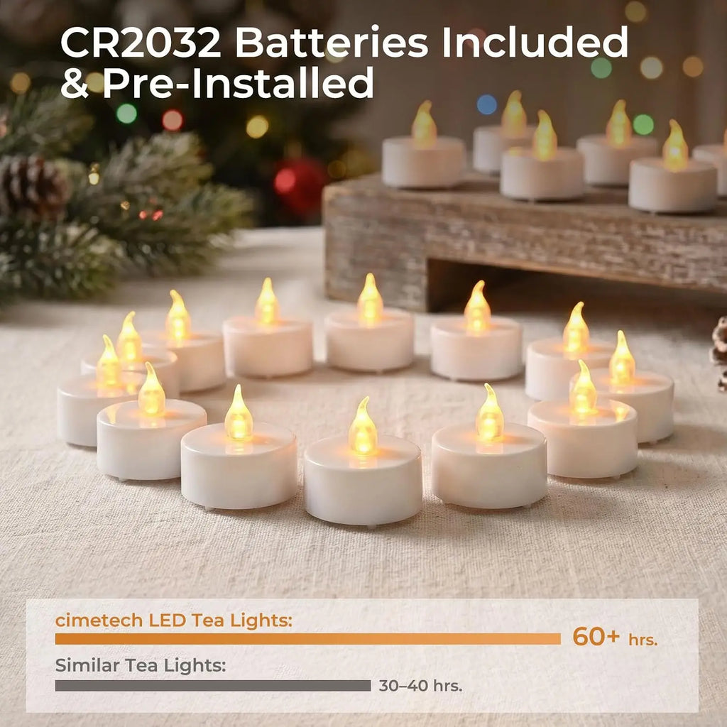 Flameless LED Tea Light Candles – Flickering Battery Operated