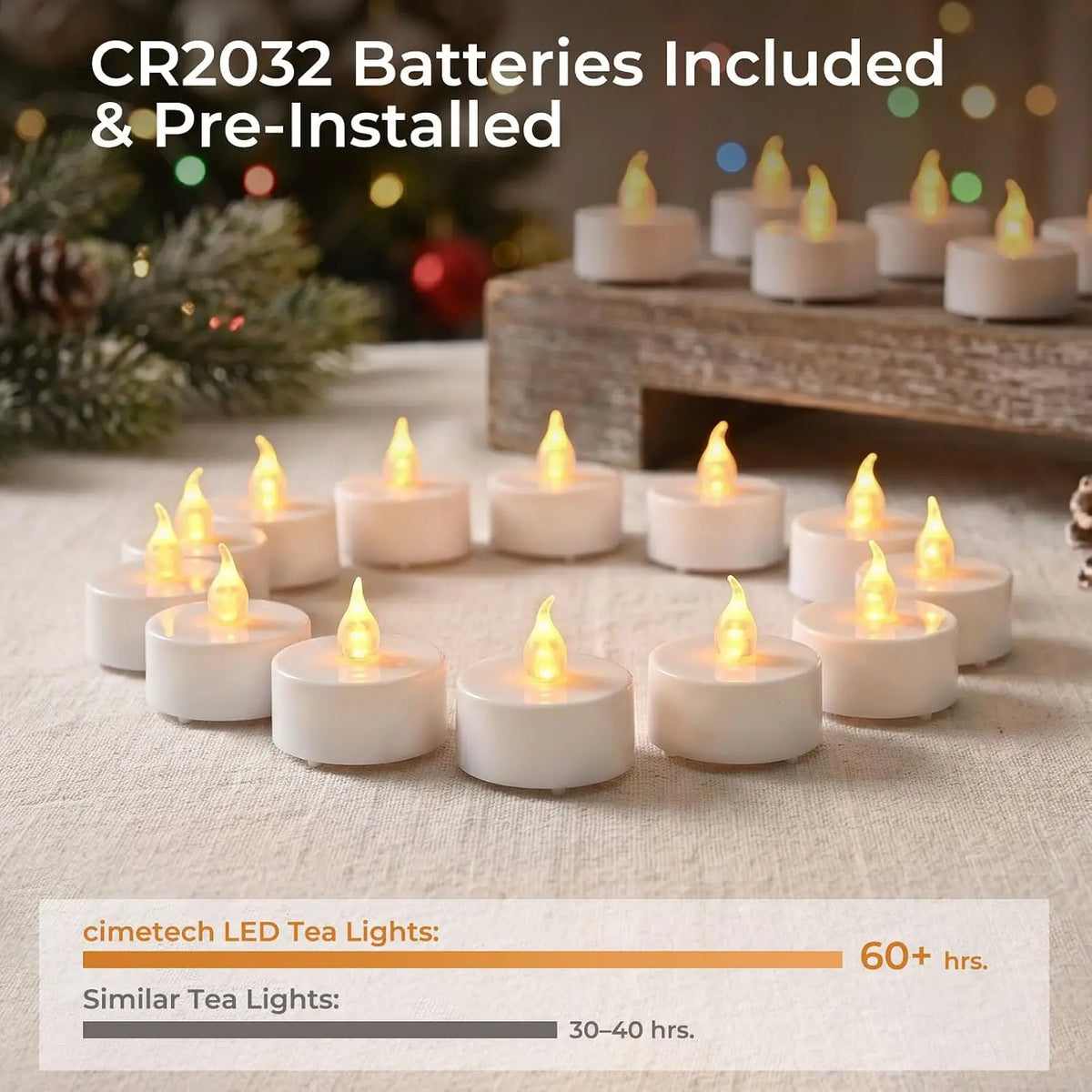 Flameless LED Tea Light Candles – Flickering Battery Operated