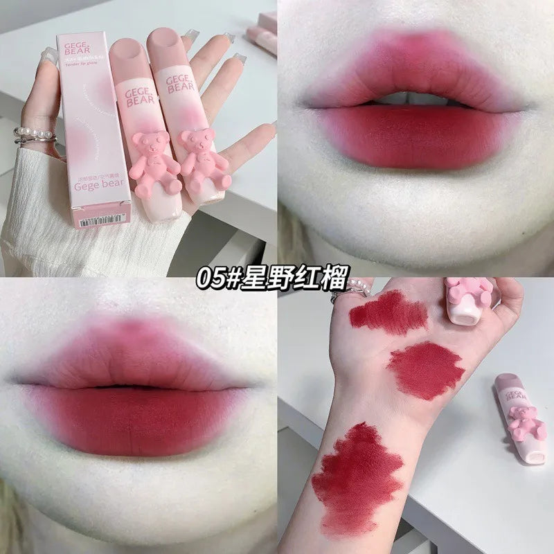 OREADEX Bear Velvet Matte Lip Tint – 6 Colors, Waterproof