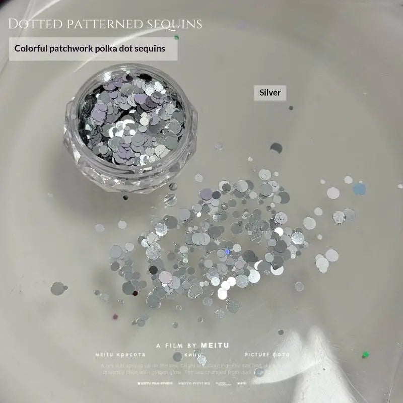 Round Dot Nail Sequins 1–3mm Glitter Flakes for DIY Nail Art