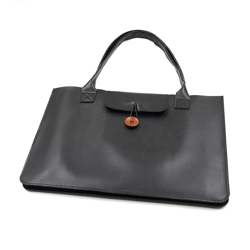 Double Layer PU Leather Laptop Bag 13–16 Inch Sleeve Handbag