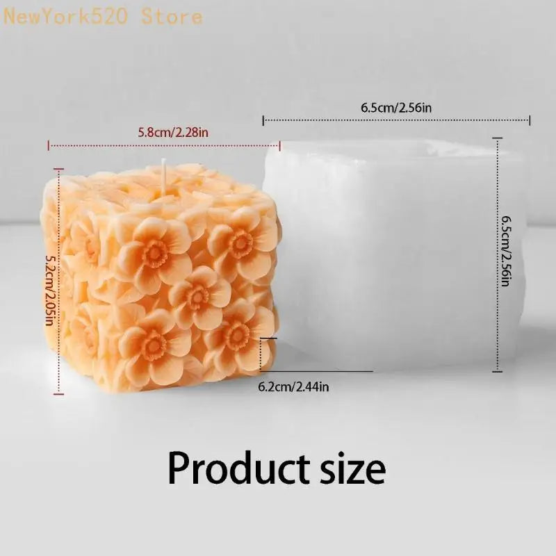 Square Flower Silicone Mould for Soap, Candle & Baking Crafts