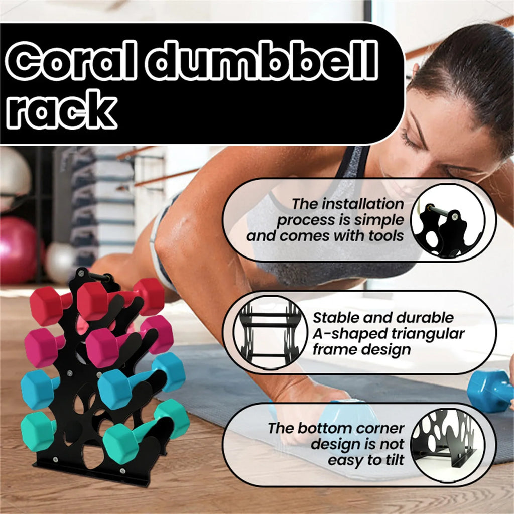 3-Tier Dumbbell Storage Rack – Compact A-Frame Home Gym Stand