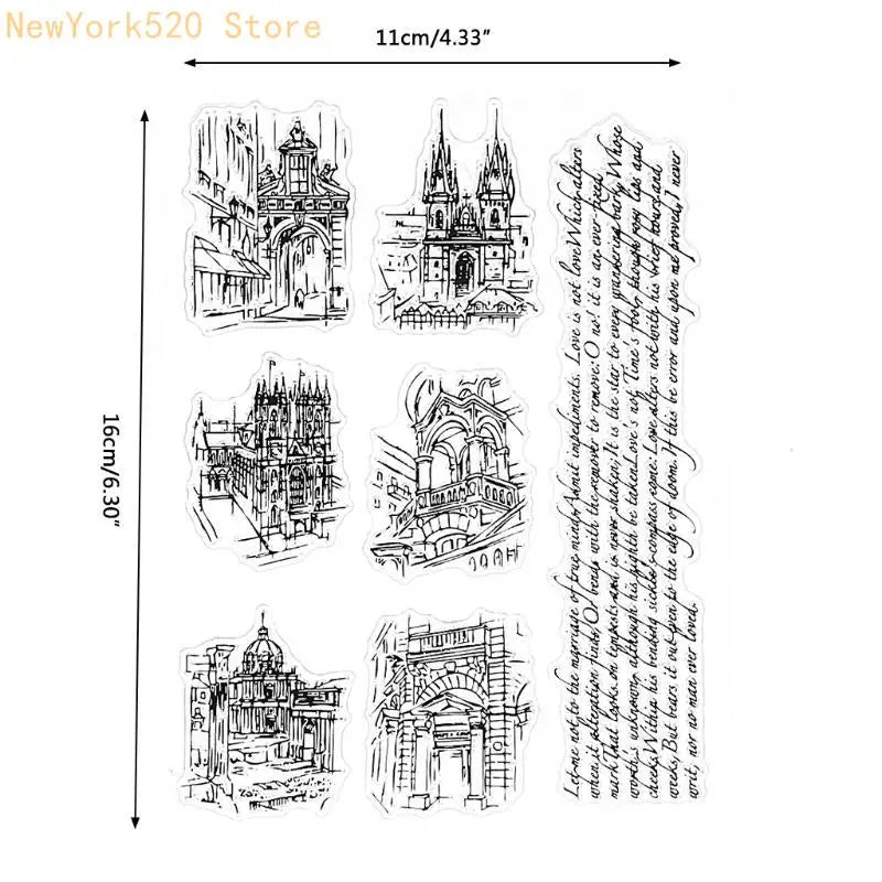 Buildings Clear Silicone Stamp for Scrapbooking & Card Making