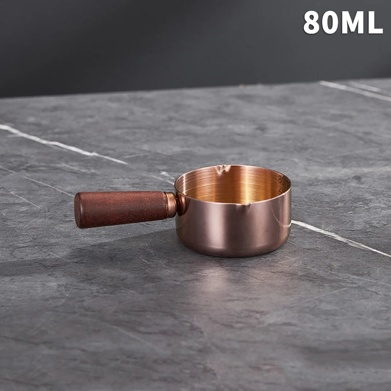 Stainless Steel Sauce Cup with Wooden Handle – 60–250ml