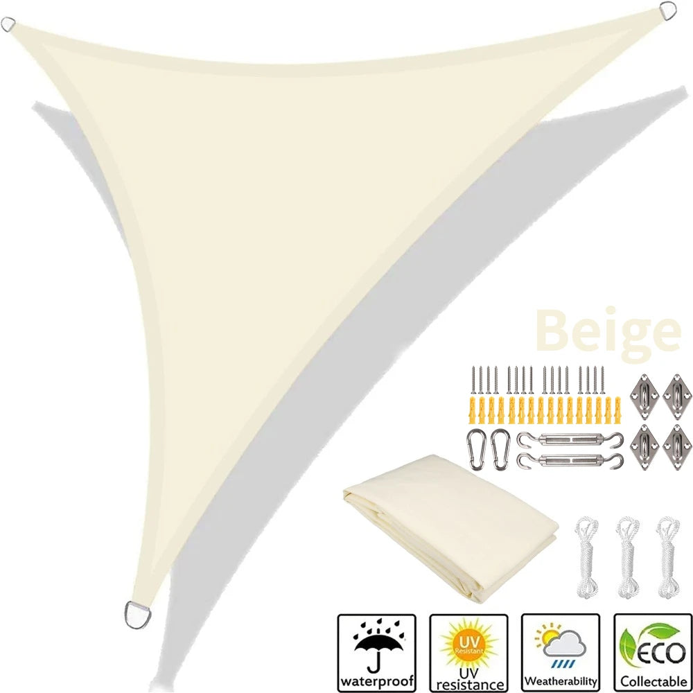 Waterproof Triangle Sun Shade Sail 5x5x5/5x5x7M – 98% UV Block
