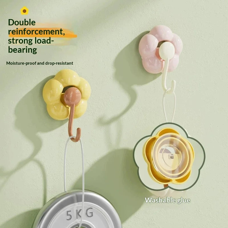 3-Pack Flower Suction Cup Hooks – No-Drill Reusable Hangers