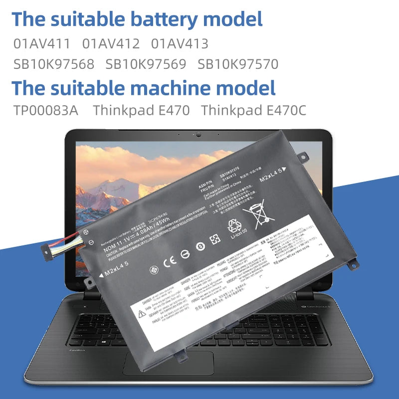 SUOZHAN Battery for Lenovo ThinkPad E470 E475 – 11.1V 45Wh