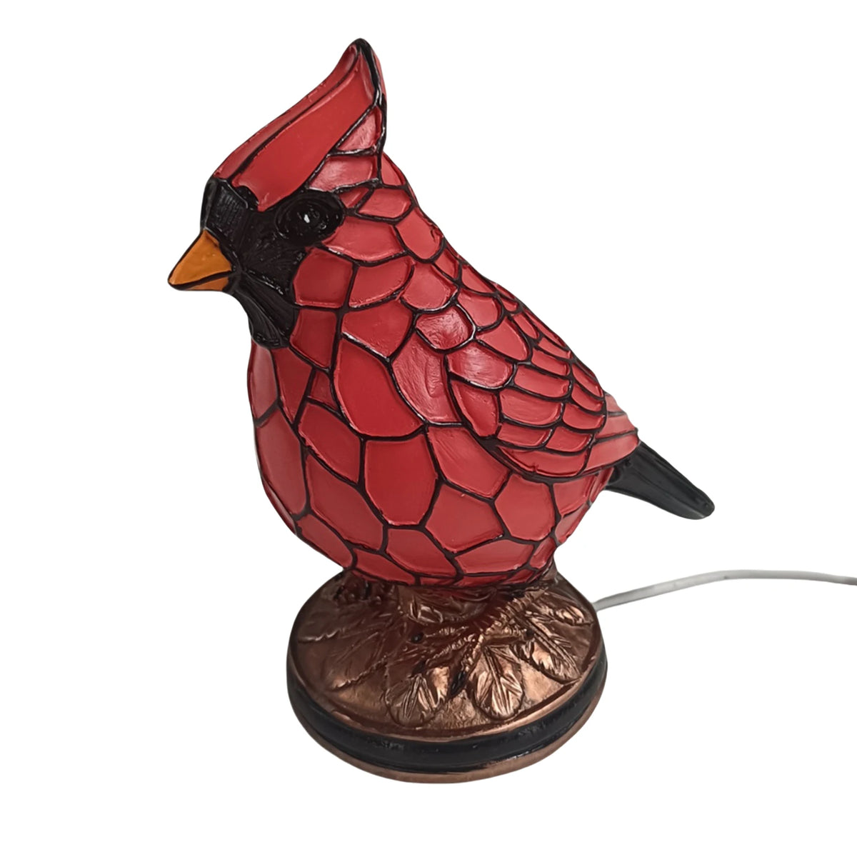 Red Cardinal Bird Table Lamp – Decorative Resin Night Light