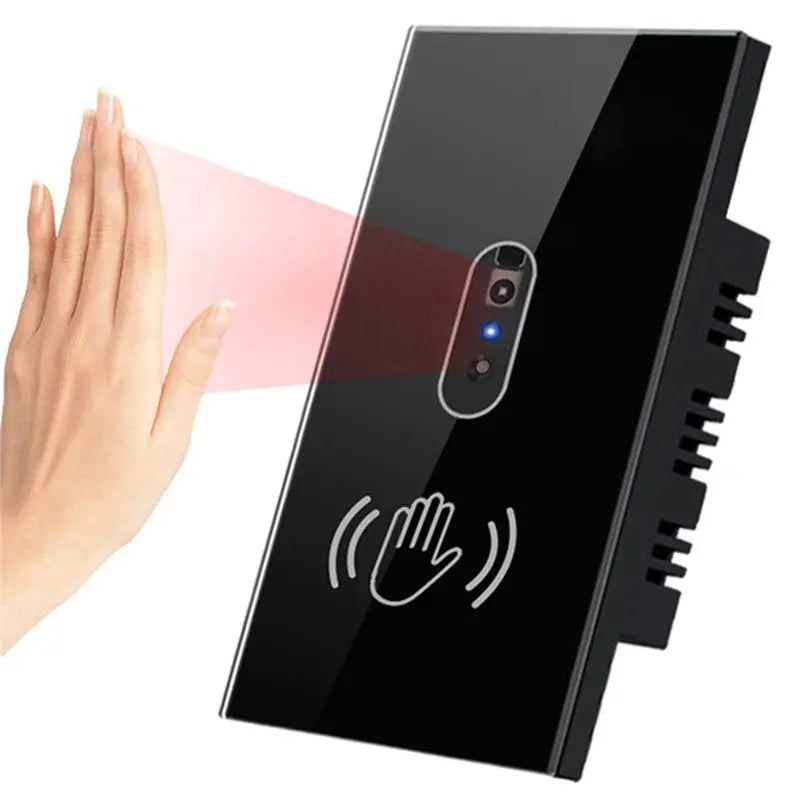 Infrared No-Touch Wall Light Switch – Glass Panel US Plug