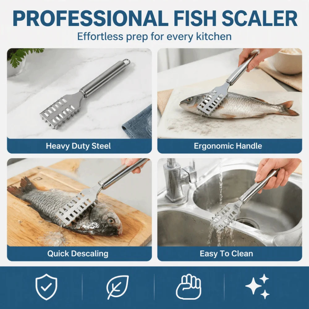 Stainless Steel Fish Descaler – Handheld Scale Remover Tool