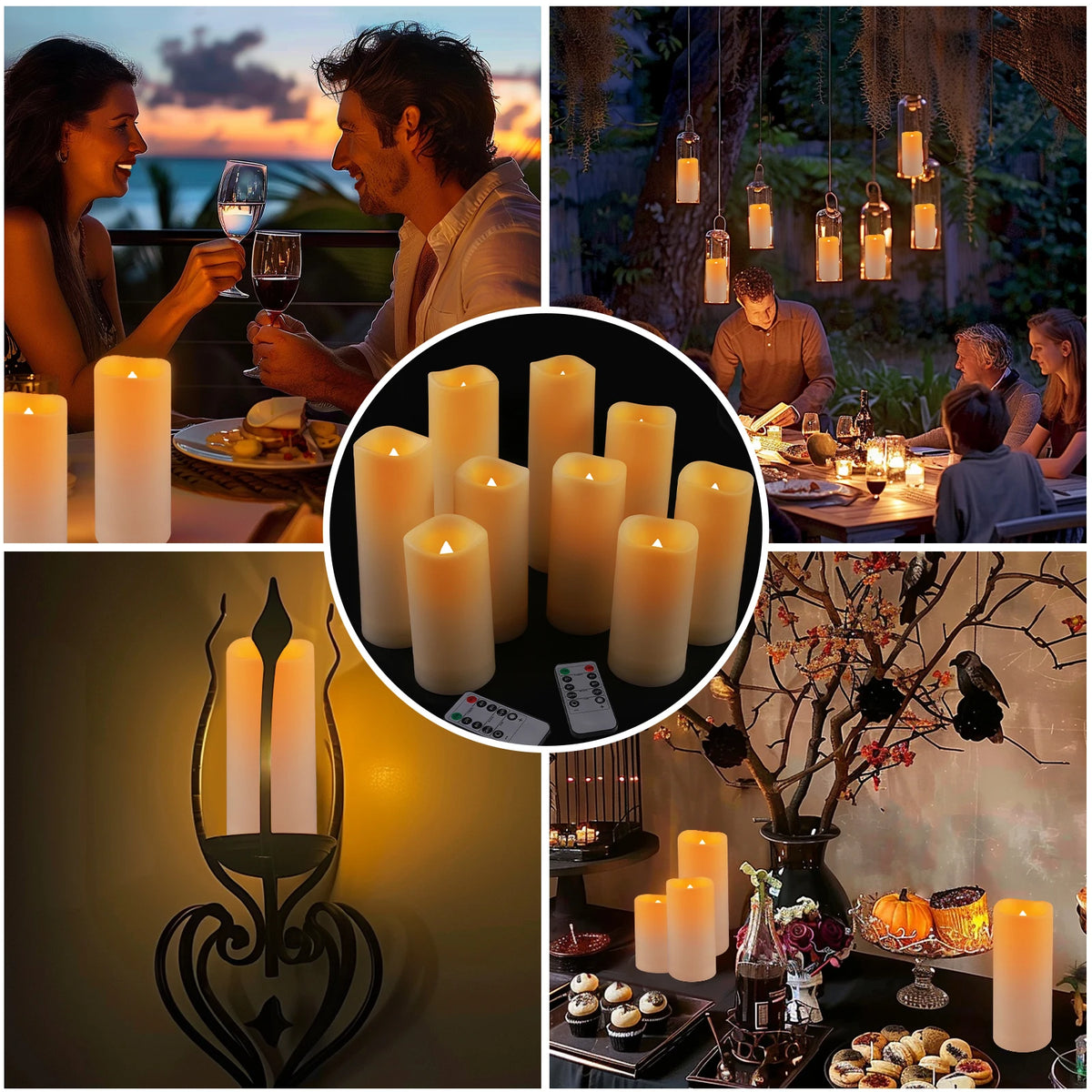 12-Pack Waterproof Flameless LED Candles with Remote & Timer