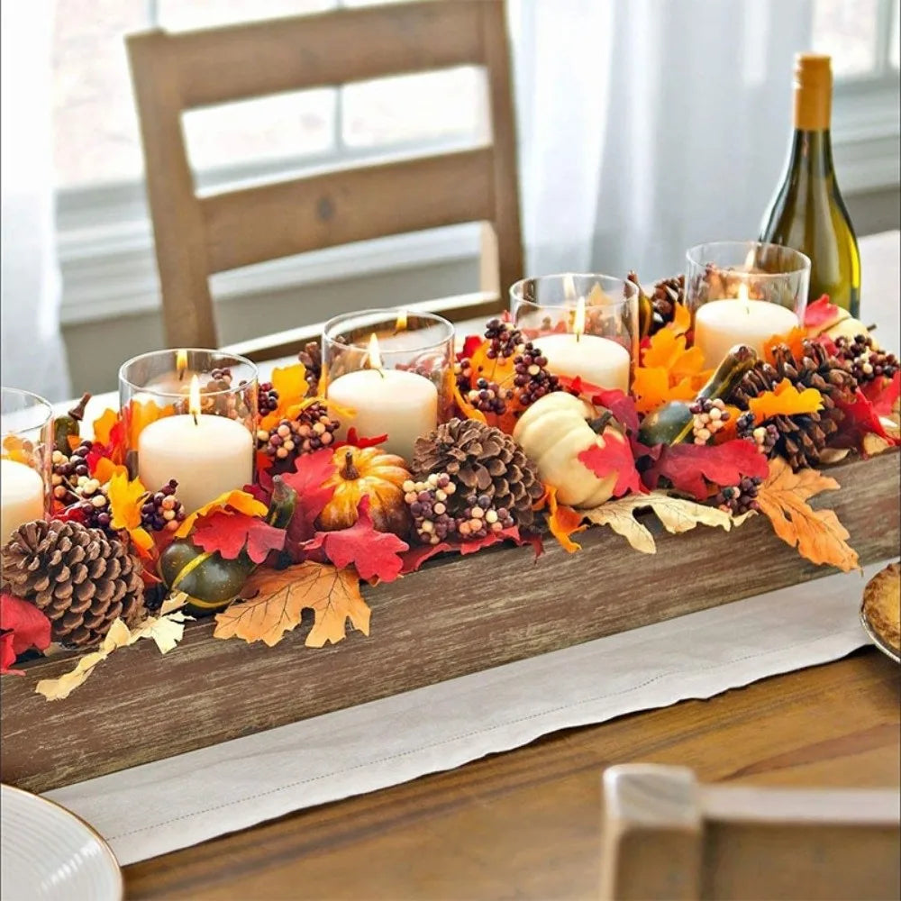 50pcs Faux Berries & Maple Leaves Fall Halloween Decoration Set